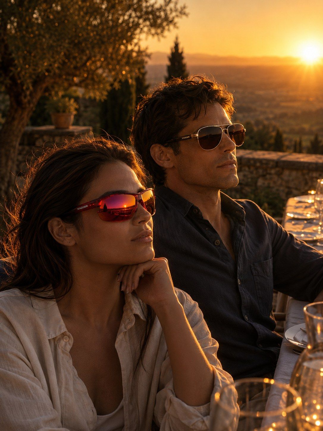 Golden hour — worn together at the long table